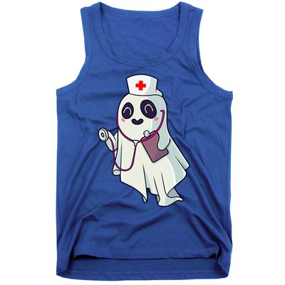 Funny Halloween Costume Cute Pocket Ghost Nurse Scrub Gift Tank Top