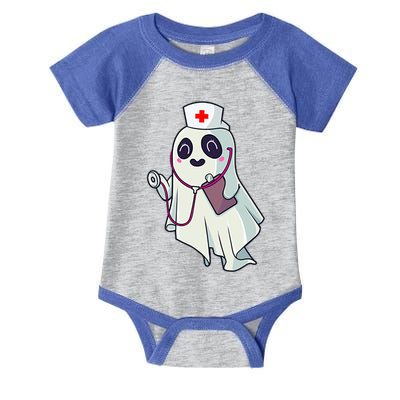 Funny Halloween Costume Cute Pocket Ghost Nurse Scrub Gift Infant Baby Jersey Bodysuit