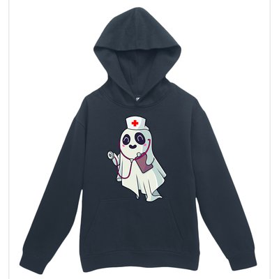 Funny Halloween Costume Cute Pocket Ghost Nurse Scrub Gift Urban Pullover Hoodie