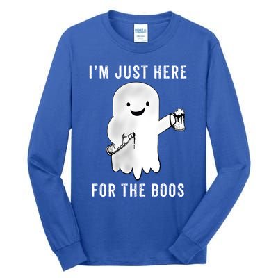 Funny Halloween Cute Gift Party Beer Just Here For The Boos Great Gift Tall Long Sleeve T-Shirt