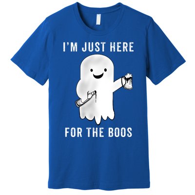 Funny Halloween Cute Gift Party Beer Just Here For The Boos Great Gift Premium T-Shirt