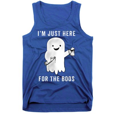 Funny Halloween Cute Gift Party Beer Just Here For The Boos Great Gift Tank Top