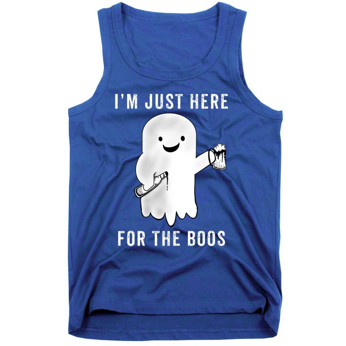 Funny Halloween Cute Gift Party Beer Just Here For The Boos Great Gift Tank Top