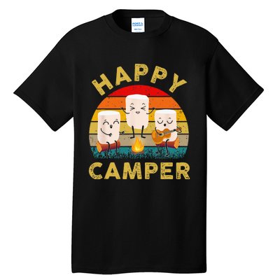 Funny Happy Cute Marshmallow Camper Bonfire Kids Women Men Tall T-Shirt