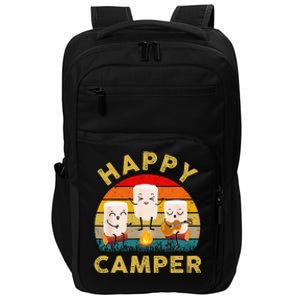 Funny Happy Cute Marshmallow Camper Bonfire Kids Women Men Impact Tech Backpack