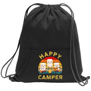 Funny Happy Cute Marshmallow Camper Bonfire Kids Women Men Sweatshirt Cinch Pack Bag