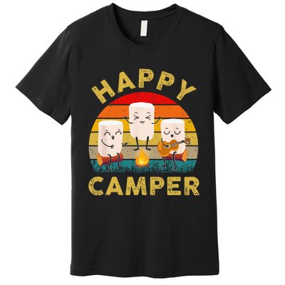 Funny Happy Cute Marshmallow Camper Bonfire Kids Women Men Premium T-Shirt