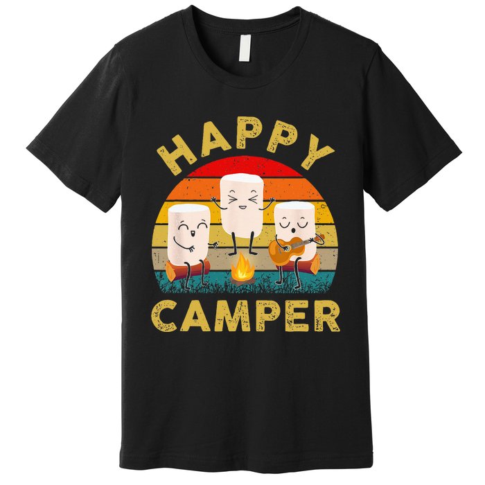 Funny Happy Cute Marshmallow Camper Bonfire Kids Women Men Premium T-Shirt