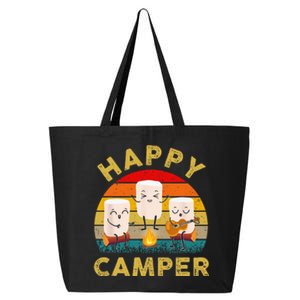 Funny Happy Cute Marshmallow Camper Bonfire Kids Women Men 25L Jumbo Tote