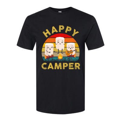 Funny Happy Cute Marshmallow Camper Bonfire Kids Women Men Softstyle CVC T-Shirt