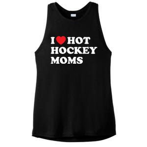 Funny Hockey Cool Gift I Love Hot Hockey Moms Funny Gift Ladies PosiCharge Tri-Blend Wicking Tank