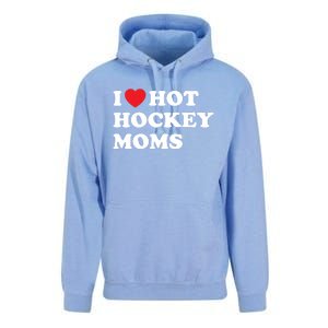 Funny Hockey Cool Gift I Love Hot Hockey Moms Funny Gift Unisex Surf Hoodie