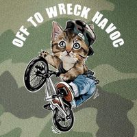 Funny Hiphop Cat Off To Wreck Havoc Legacy Tie Dye Trucker Hat