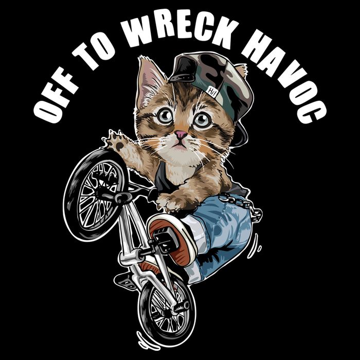 Funny Hiphop Cat Off To Wreck Havoc Backpack