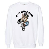 Funny Hiphop Cat Off To Wreck Havoc Garment-Dyed Sweatshirt