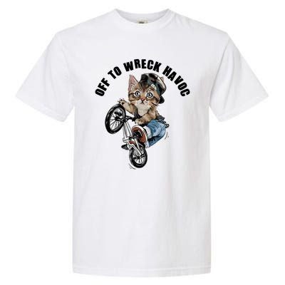 Funny Hiphop Cat Off To Wreck Havoc Garment-Dyed Heavyweight T-Shirt