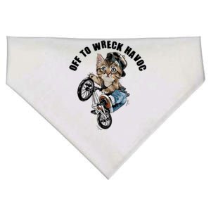 Funny Hiphop Cat Off To Wreck Havoc USA-Made Doggie Bandana