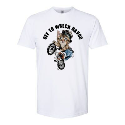 Funny Hiphop Cat Off To Wreck Havoc Softstyle CVC T-Shirt