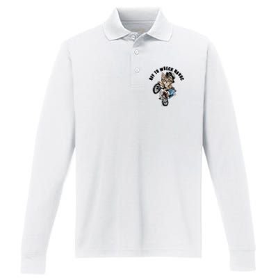 Funny Hiphop Cat Off To Wreck Havoc Performance Long Sleeve Polo