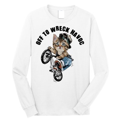 Funny Hiphop Cat Off To Wreck Havoc Long Sleeve Shirt