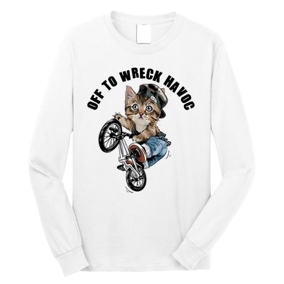 Funny Hiphop Cat Off To Wreck Havoc Long Sleeve Shirt