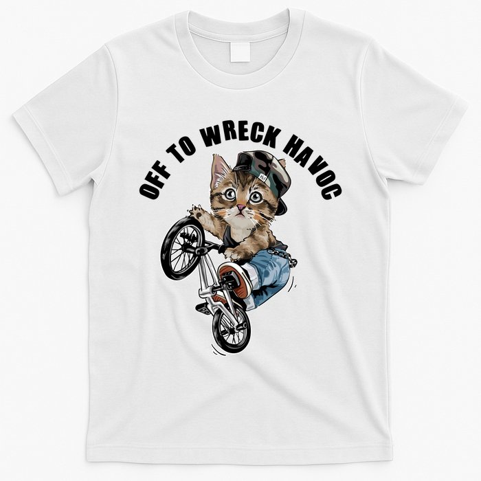 Funny Hiphop Cat Off To Wreck Havoc T-Shirt