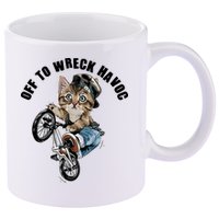 Funny Hiphop Cat Off To Wreck Havoc 11oz C Handle Ceramic Mug