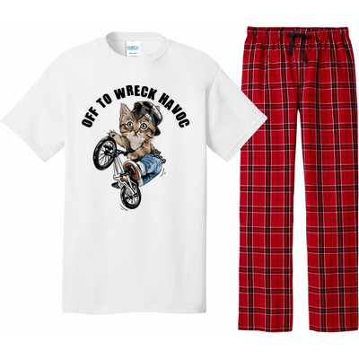 Funny Hiphop Cat Off To Wreck Havoc Pajama Set