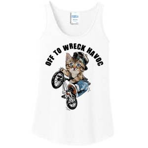 Funny Hiphop Cat Off To Wreck Havoc Ladies Essential Tank