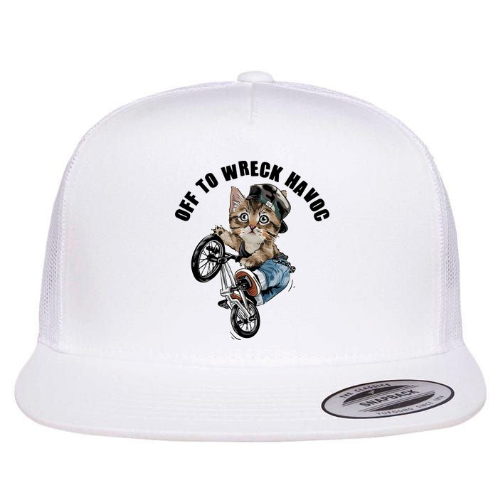 Funny Hiphop Cat Off To Wreck Havoc Flatbill Hat