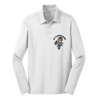 Funny Hiphop Cat Off To Wreck Havoc Silk Touch Performance Long Sleeve Polo