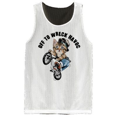 Funny Hiphop Cat Off To Wreck Havoc Mesh Reversible Basketball Jersey Tank