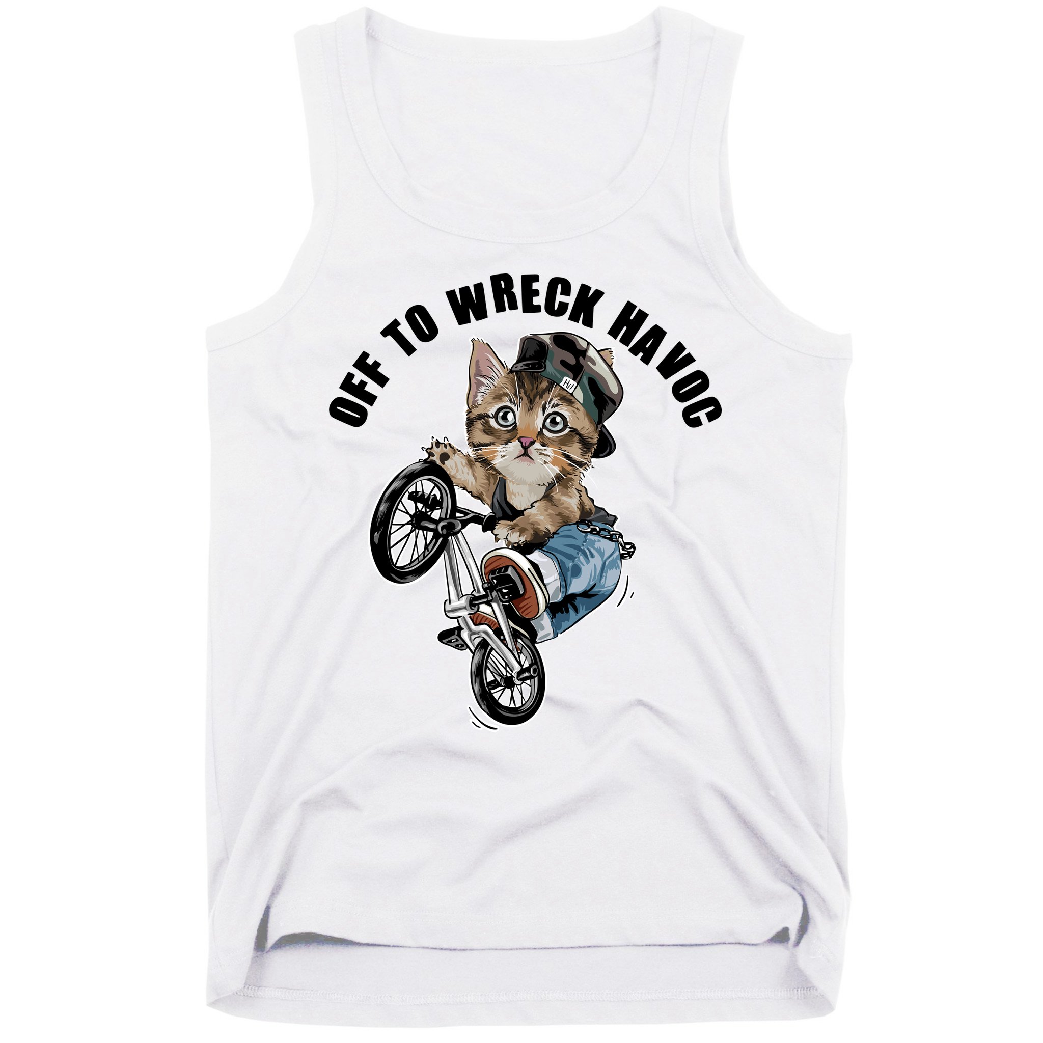 Funny Hiphop Cat Off To Wreck Havoc Tank Top