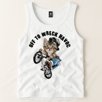 Funny Hiphop Cat Off To Wreck Havoc Tank Top