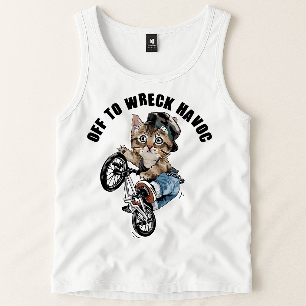 Funny Hiphop Cat Off To Wreck Havoc Tank Top