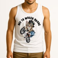 Funny Hiphop Cat Off To Wreck Havoc Tank Top