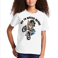 Funny Hiphop Cat Off To Wreck Havoc Kids T-Shirt