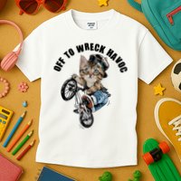 Funny Hiphop Cat Off To Wreck Havoc Kids T-Shirt