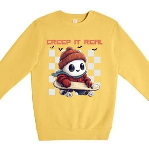 Funny Halloween Creep It Real Spooky Ghost Fall Season Gift Premium Crewneck Sweatshirt