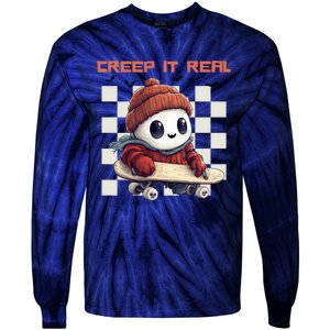 Funny Halloween Creep It Real Spooky Ghost Fall Season Gift Tie-Dye Long Sleeve Shirt