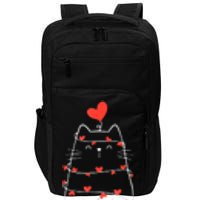 Funny Heart Cat ValentineS Day Heart Cat Lover Valentine Impact Tech Backpack