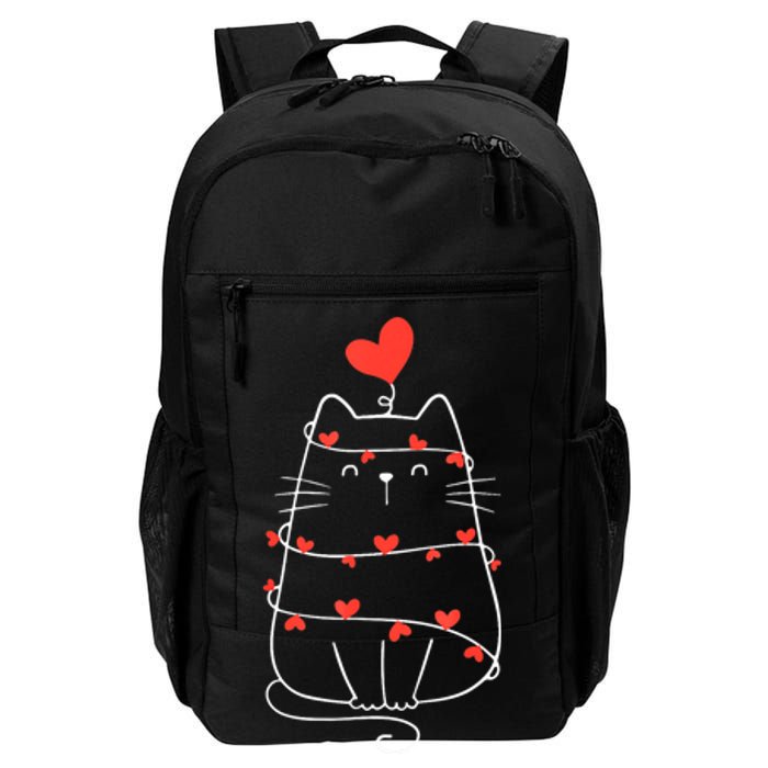 Funny Heart Cat ValentineS Day Heart Cat Lover Valentine Daily Commute Backpack