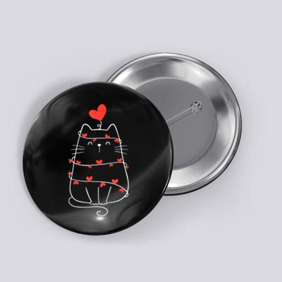 Funny Heart Cat ValentineS Day Heart Cat Lover Valentine Button