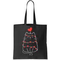 Funny Heart Cat ValentineS Day Heart Cat Lover Valentine Tote Bag