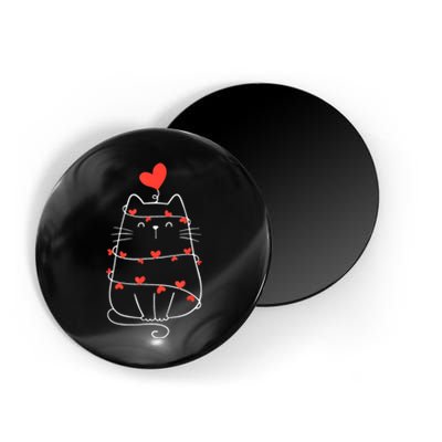 Funny Heart Cat ValentineS Day Heart Cat Lover Valentine Magnet