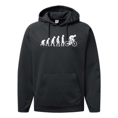 Funny Human Cycling Evolution Athlete Bike Cyclist Biker Performance Fleece Hoodie