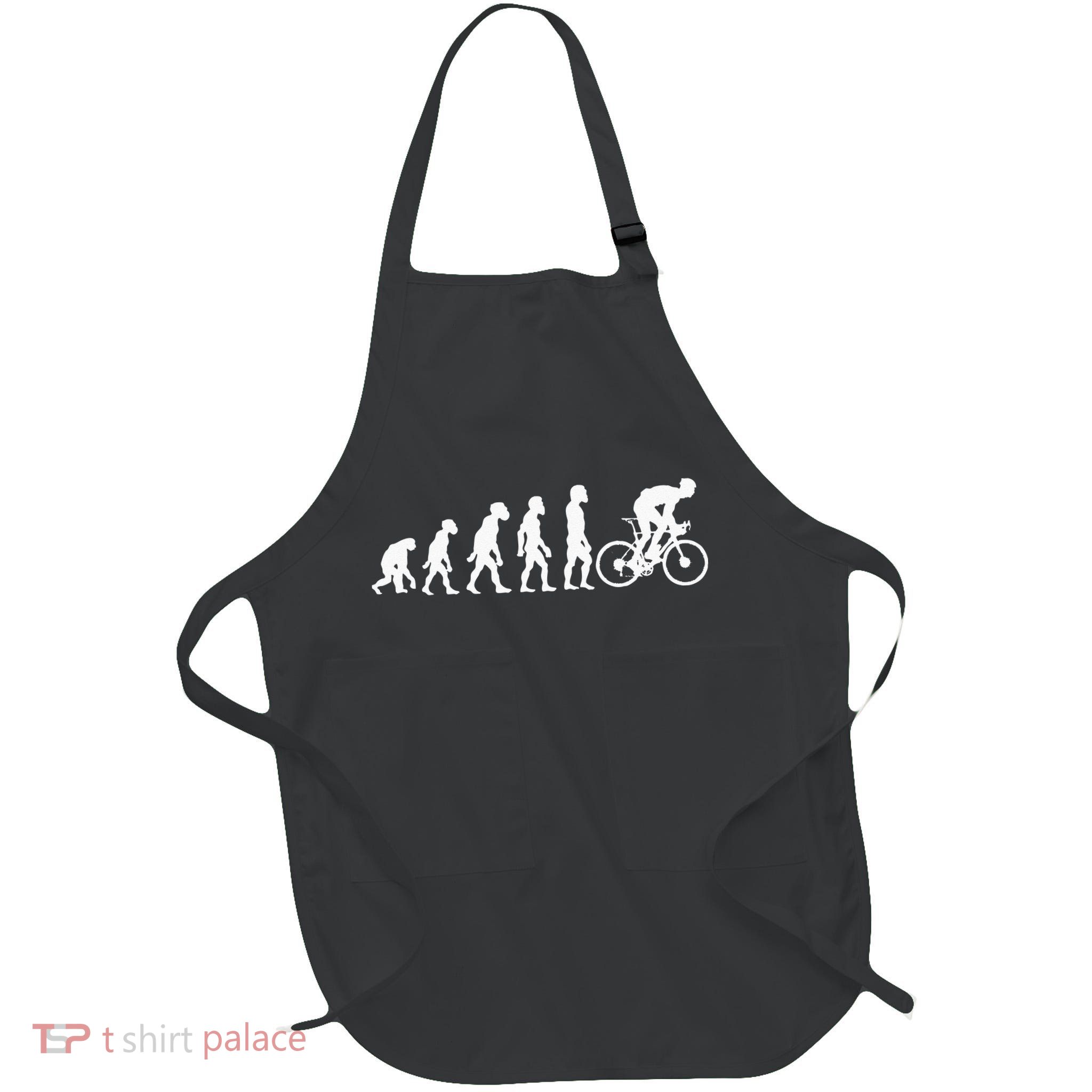 Funny Human Cycling Evolution Athlete Bike Cyclist Biker Apron