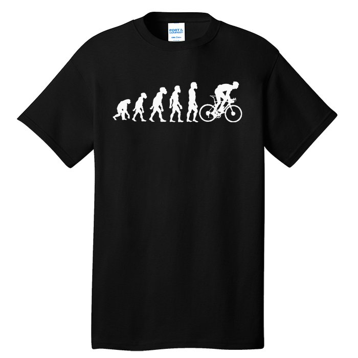 Funny Human Cycling Evolution Athlete Bike Cyclist Biker Tall T-Shirt