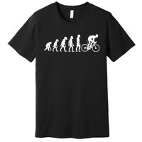 Funny Human Cycling Evolution Athlete Bike Cyclist Biker Premium T-Shirt