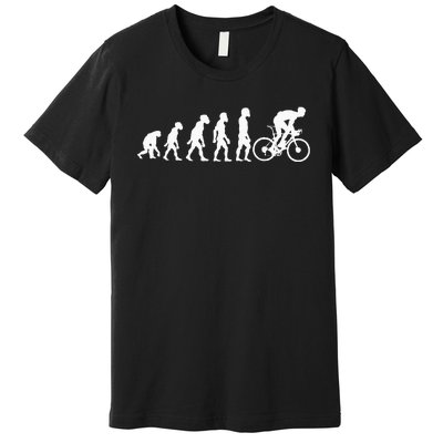 Funny Human Cycling Evolution Athlete Bike Cyclist Biker Premium T-Shirt